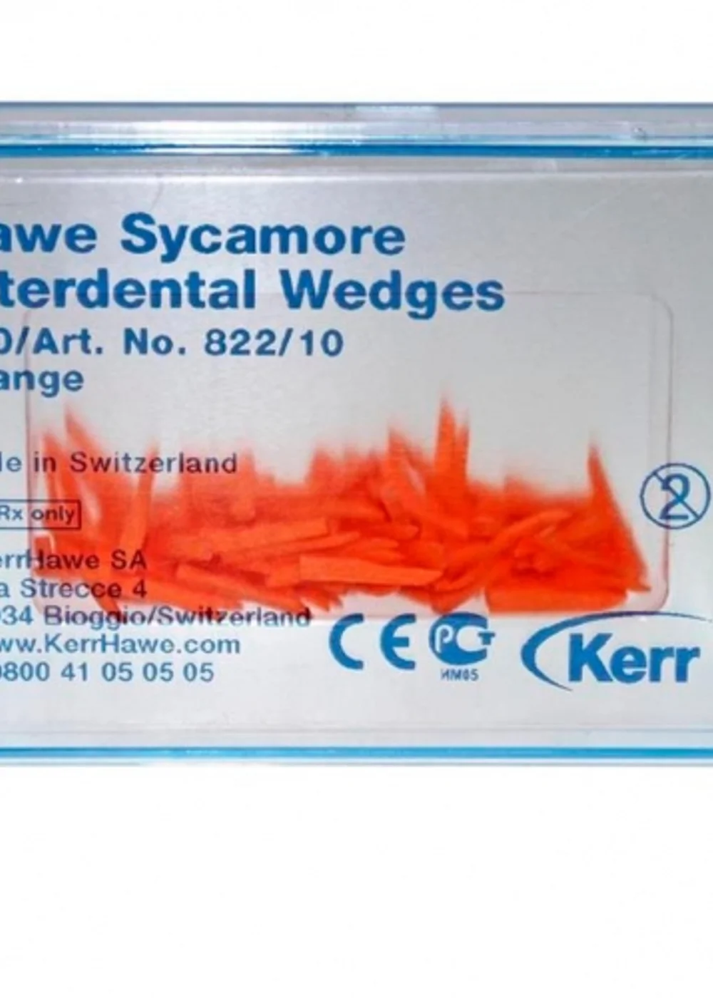 822/10 Клинья Sycamore Interdental деревянные оранжевые (100шт), Kerr Hawe