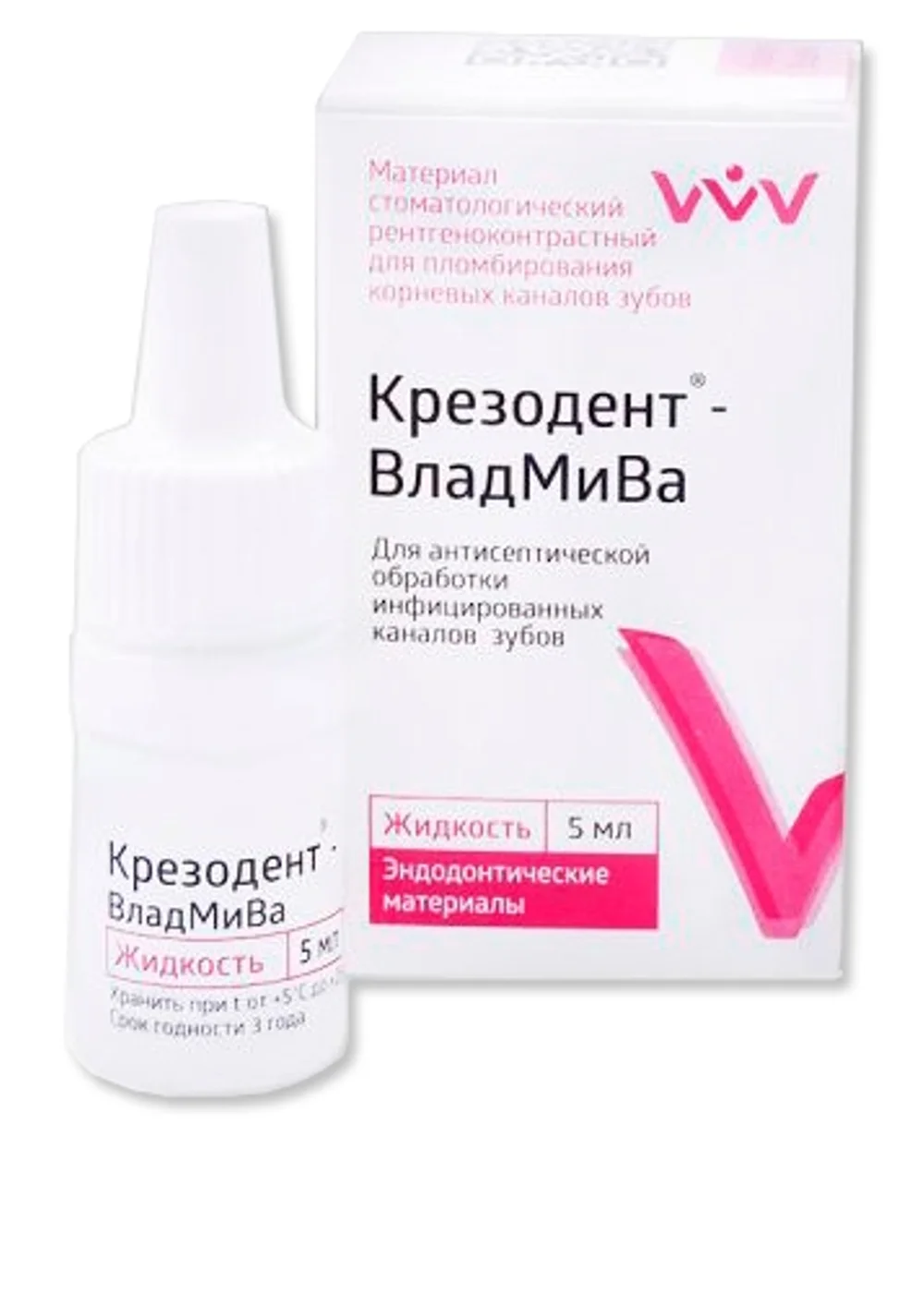 Крезодент жидкость 5 мл-для антисептической обработки инфицированных и труднопроходимых каналов, ВладМиВа