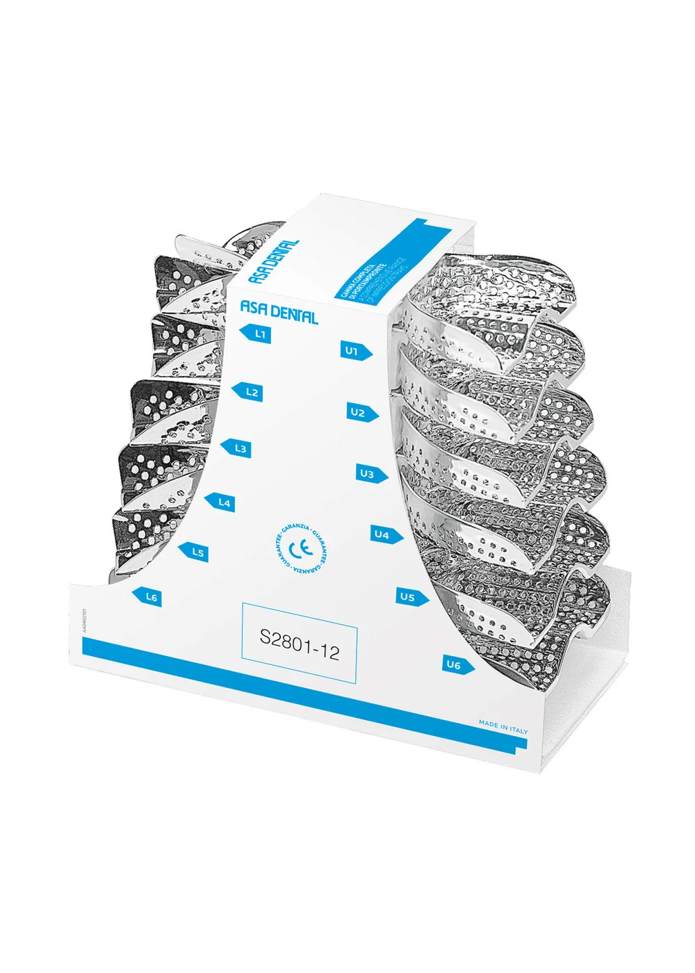 Asa Dental S2801-12 - ложка слепочная, набор 12 штук, с перфорацией без бортиков