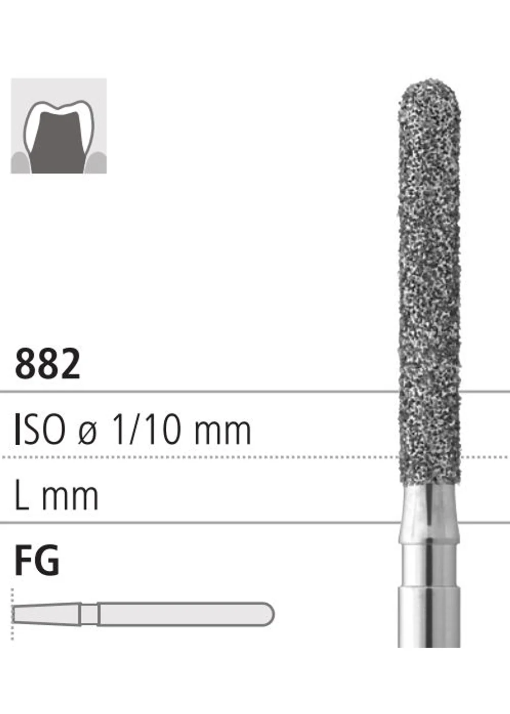 Бор, Intensiv, конус закругленный, 1.4 мм, 2.5 мм, зеленый, арт. FG307N/6