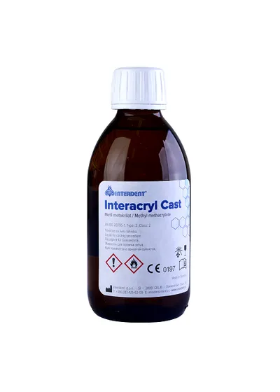 Жидкость для пластмассы INTERACRYL CAST, для холодной полимеризации. Упаковка 250мл., арт: 1519