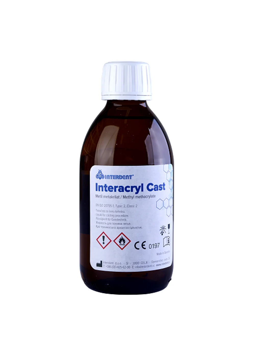 Жидкость, Interdent d.o.o., INTERACRYL CAST, 250 мл