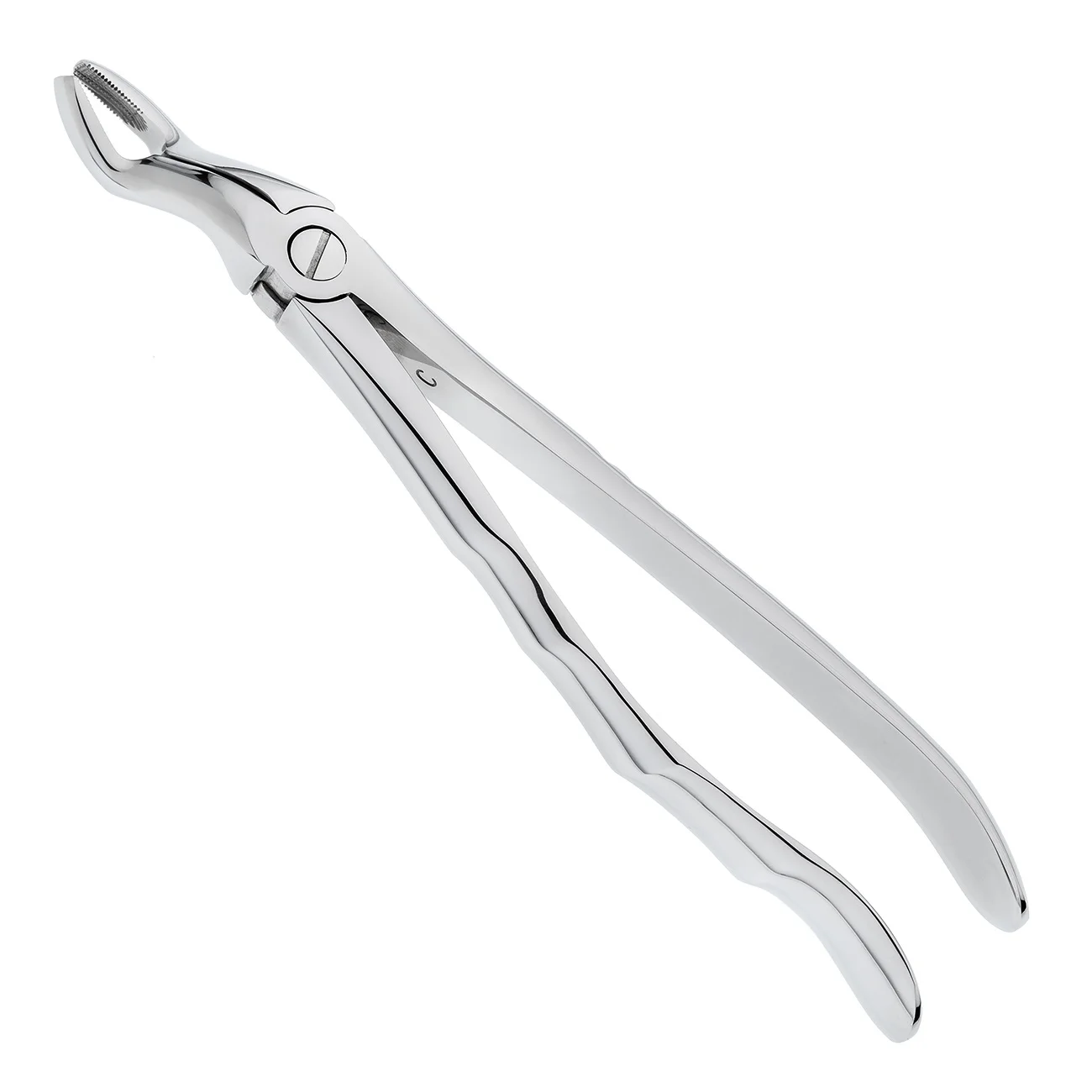 Щипцы №67A для удаления зубов верхние для третьих моляров, анатомическая ручка.