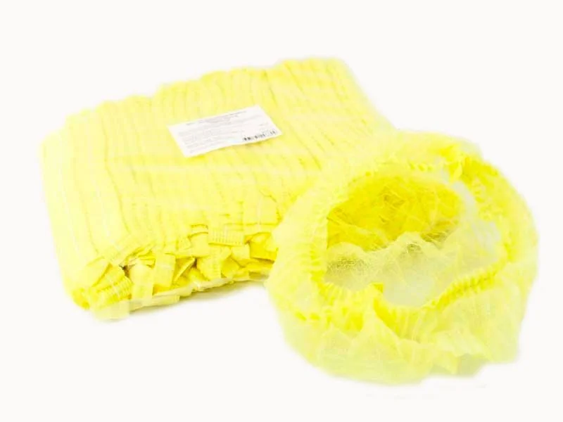 Шапочки Шарлотта на резинке ЖЕЛТЫЕ 125шт.