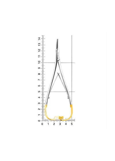 Nopa Instruments AE 501/14 - иглодержатель MATHIEU изогнутый с твердосплавными вставками, 14 см
