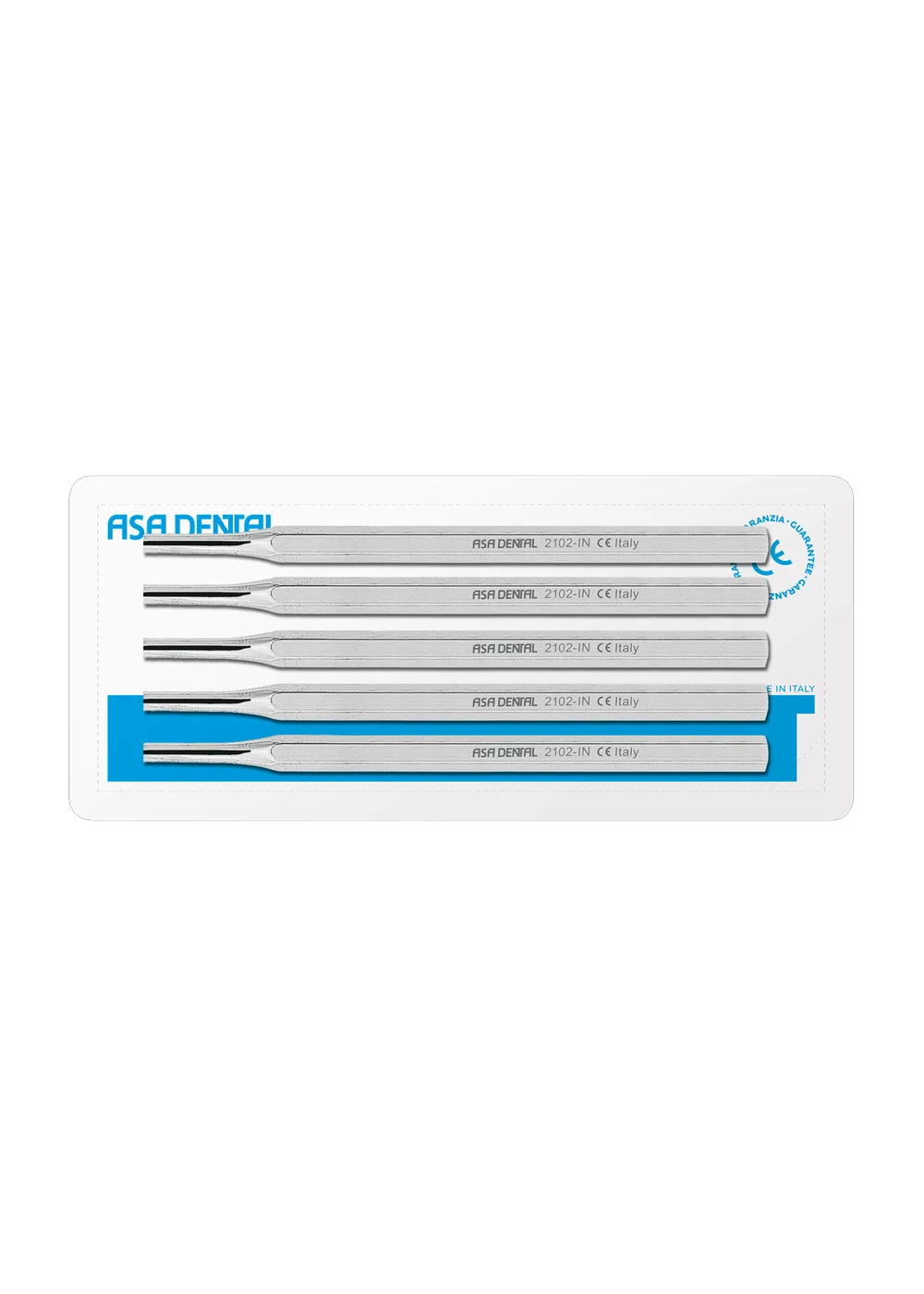 Asa Dental S2102-IN - ручка для зеркал шестигранная, набор из 5 штук
