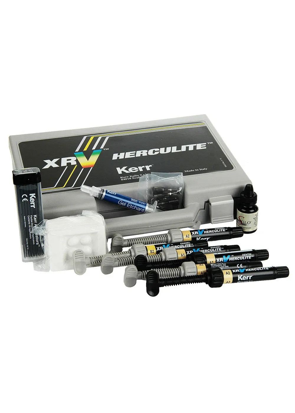 Композит светоотверждаемый микрогибридный, Kerr, Геркулайт (Herculite XRV Custom Kit), набор, 6 шприцев по 5 г