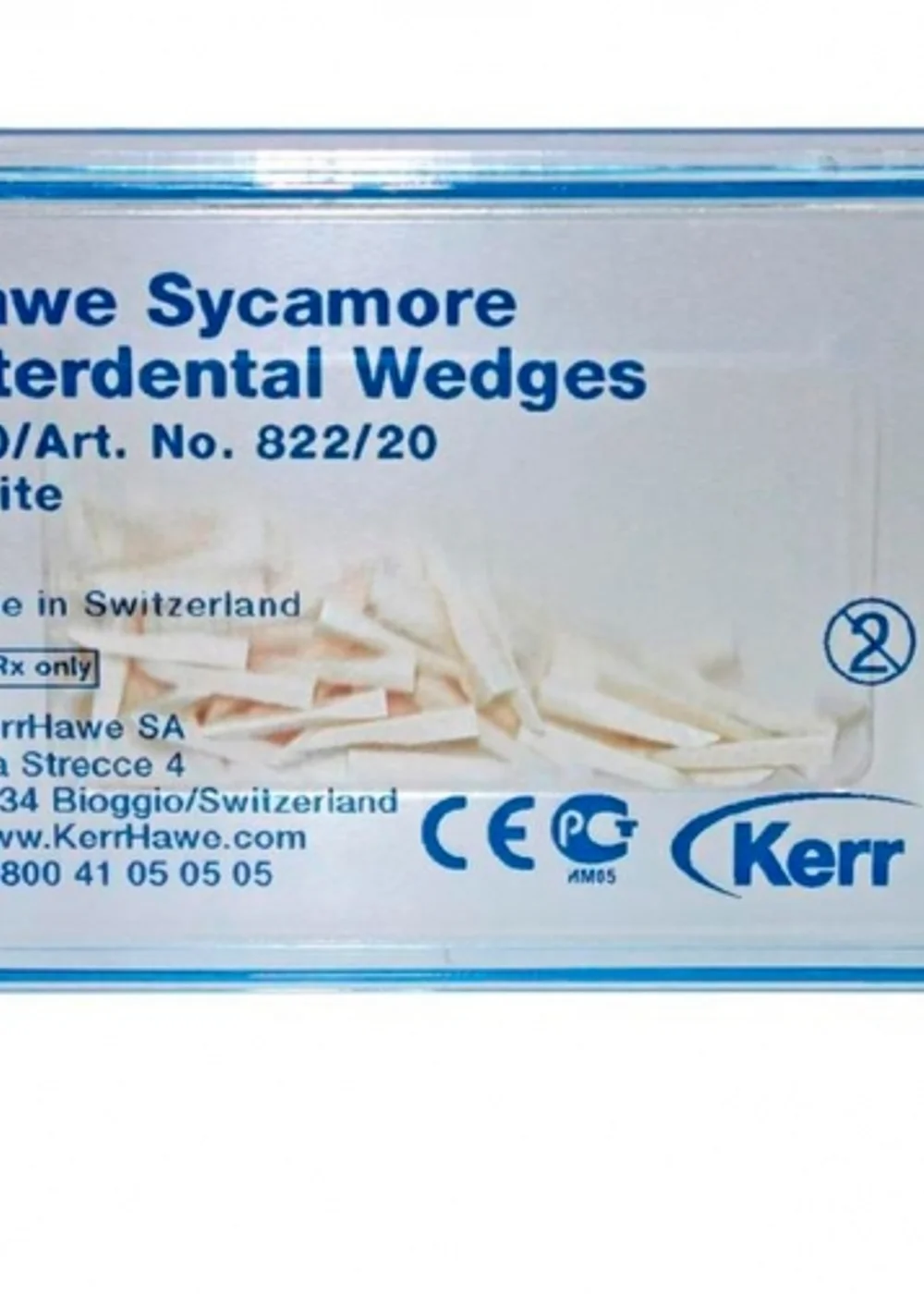 822/20 Клинья Sycamore Interdental деревянные белые (100шт), Kerr Hawe