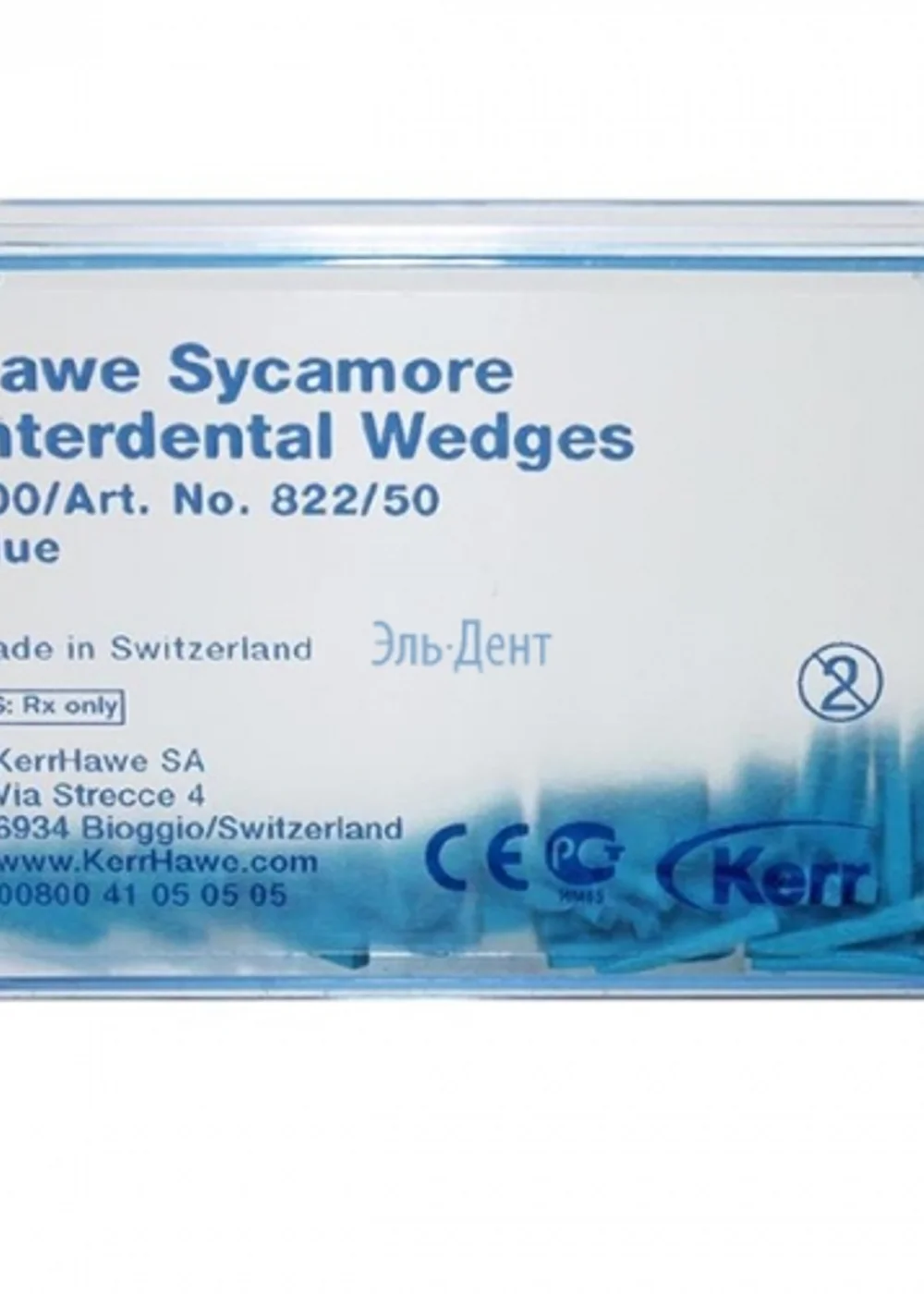 822/50 Клинья Sycamore Interdental деревянные синие (100шт), Kerr Hawe