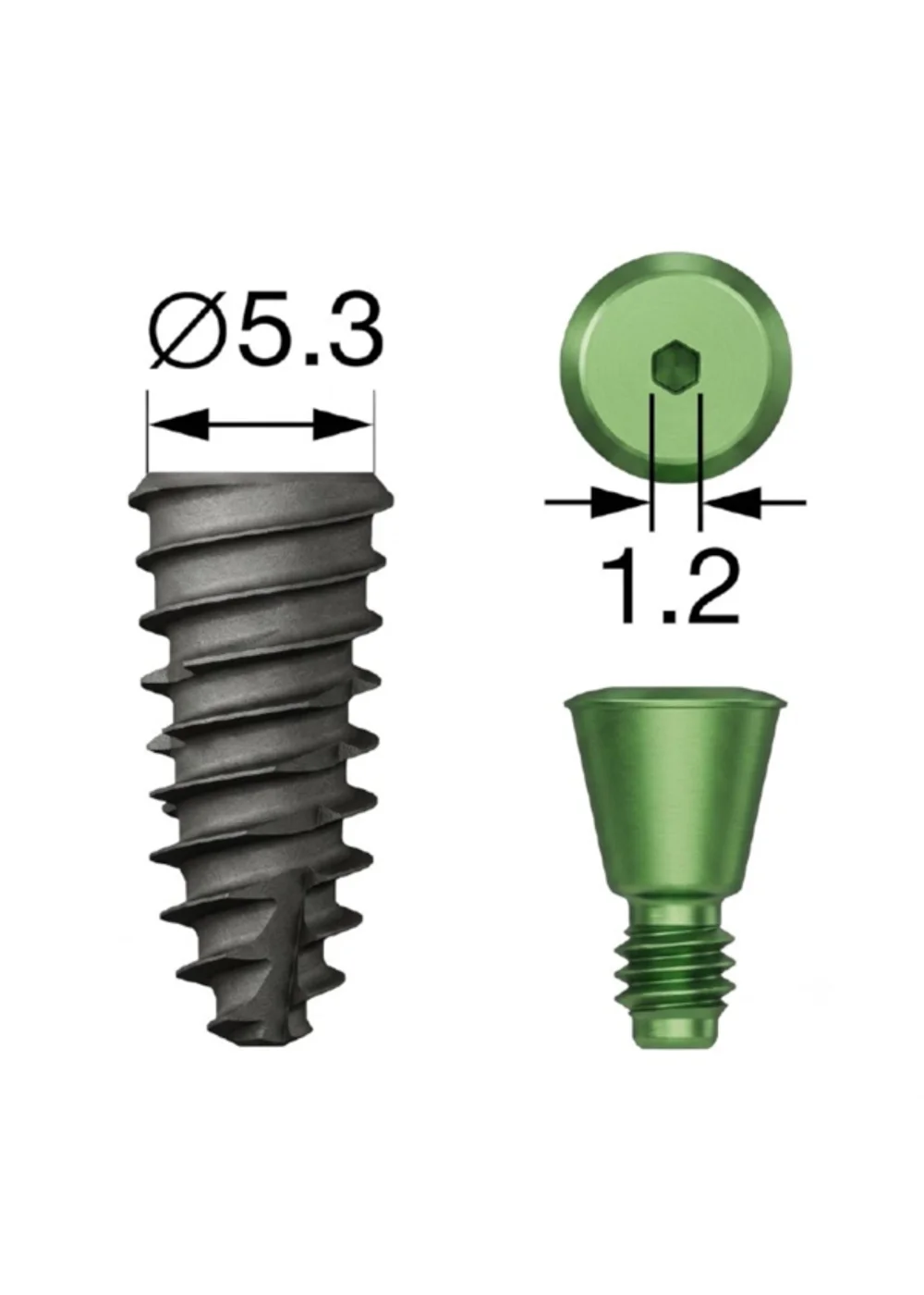 Имплантат, Osstem, TS IV SA, D=5.0 мм, L=10.0 мм