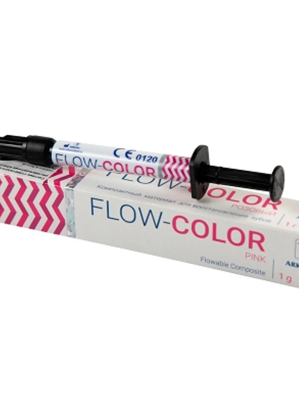FLOW-COLOR РОЗОВЫЙ (1 гр) -цветной микрогибридный светоотв.композит типа "flow", ARKONA