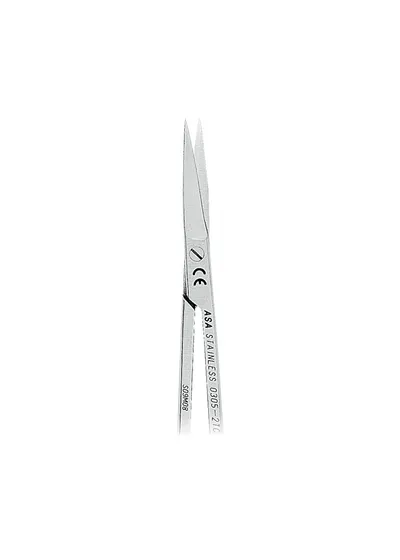 Asa Dental 0305-2TC - ножницы для десны изогнутые по плоскости с твердосплавными вставками и золотистыми ручками, 11 см