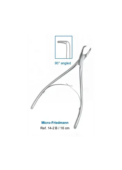 HLW 14-2B - кусачки костные Micro-Friedmann 16 см изогнутые на 90 градусов