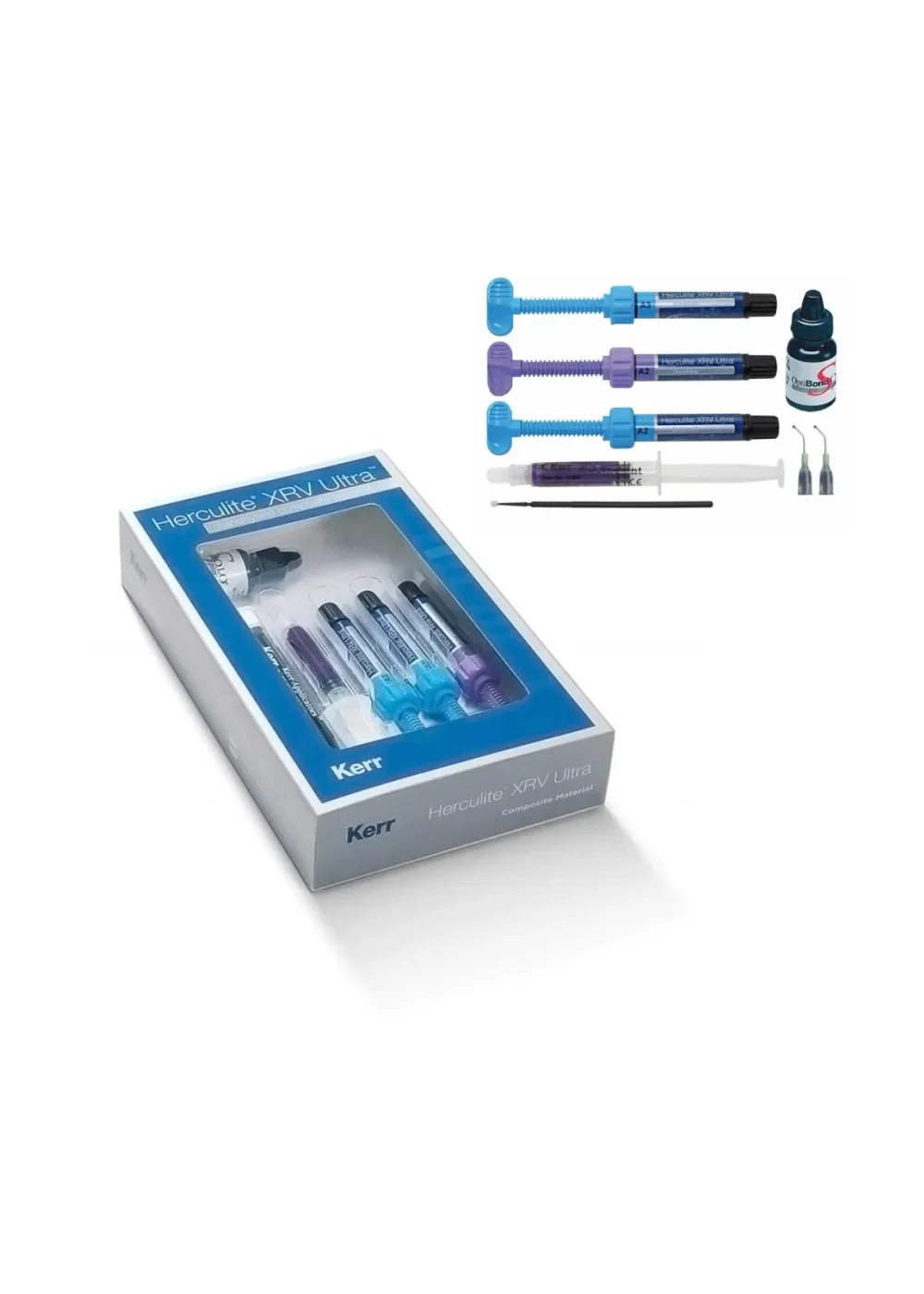 Композит светоотверждаемый, Kerr, Геркулайт Ультра Мини Кит (Herculite Ultra Mini Kit), набор, 3 шприца по 4 г