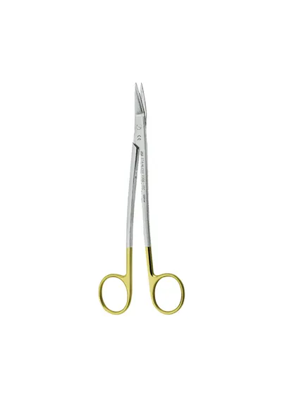 Asa Dental 0306-1TC - ножницы для десны N1 изогнутые с твердосплавными вставками и золотистыми ручками, 17 см