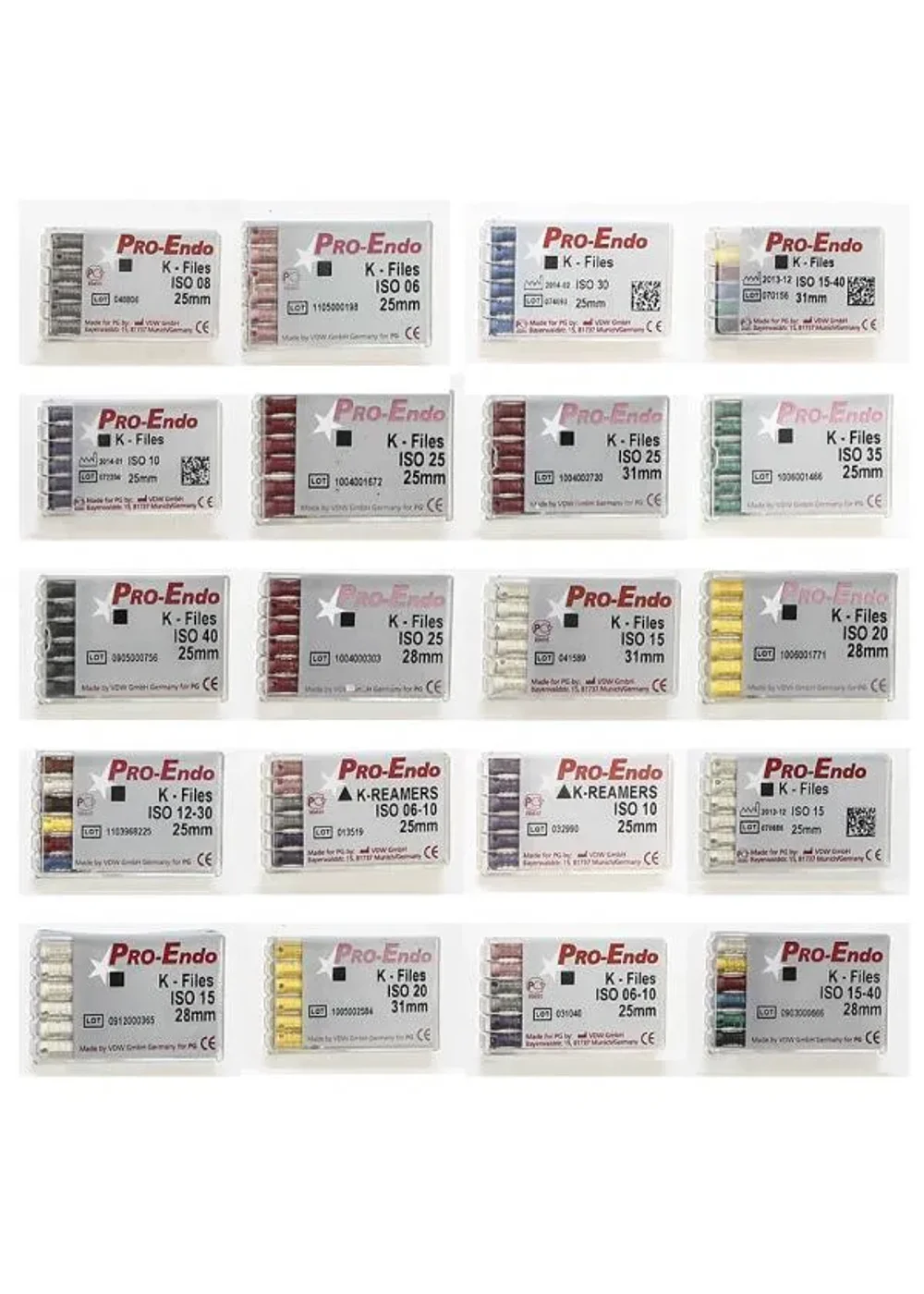 К-файл Pro-Endo, VDW, 31мм ассорти №№15-40 (6шт)