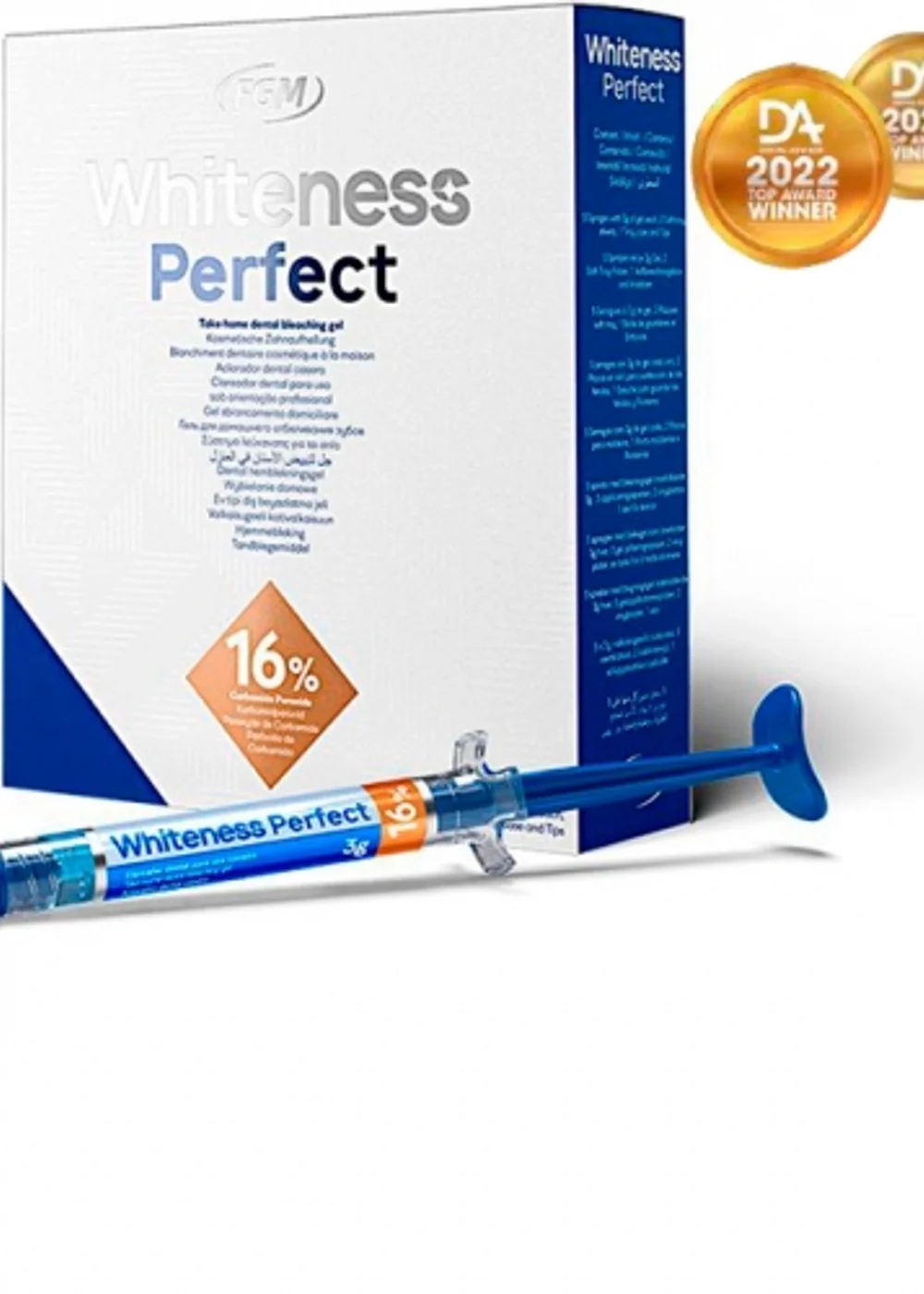 Whiteness Perfect 16% (5шпр.х3г, 2плас., конт.)-домашнее ночное отбеливание на основе перекиси карбамида, FGM (Бразилия)