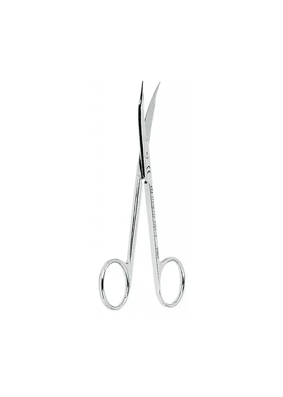 Asa Dental 0304-2 - ножницы для десны изогнутые, зубчики на одном лезвии, узкие лезвия 13 см
