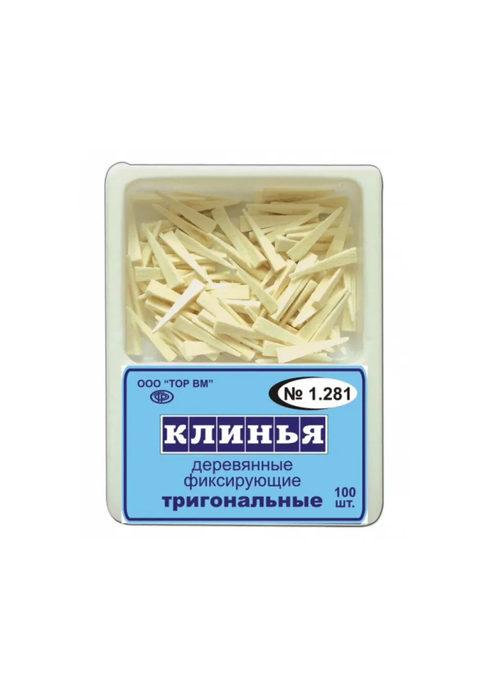 Клинья, TOP BM, деревянные тригональные белые 1.281