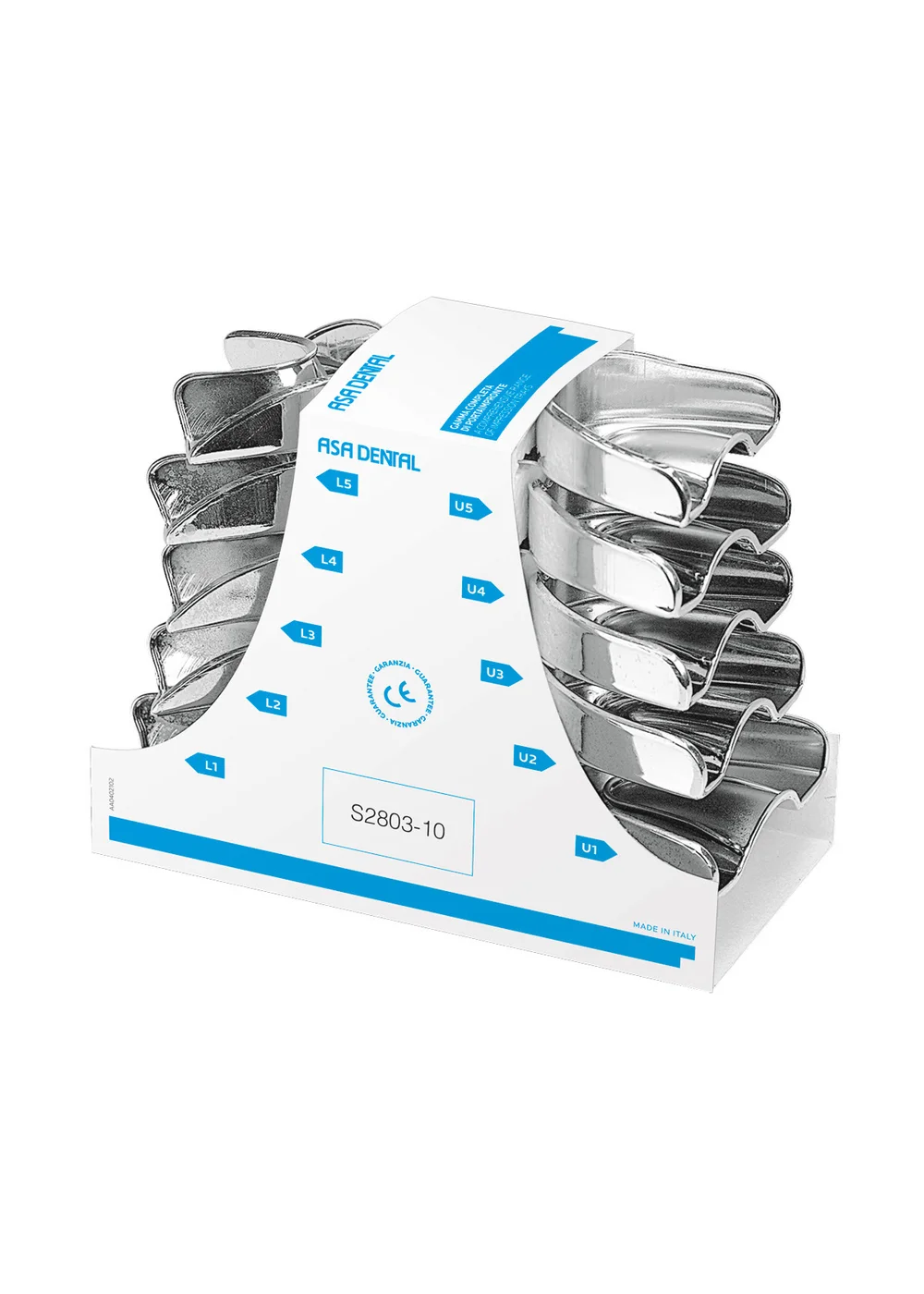 Asa Dental S2803-10 - ложка слепочная, набор 10 штук, без перфорации с бортиками