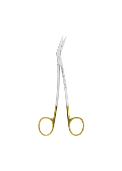 Asa Dental 0310-1TC - ножницы для десны N2 изогнутые в области лезвия и в области ручки с твердосплавными вставками, 16,5 см