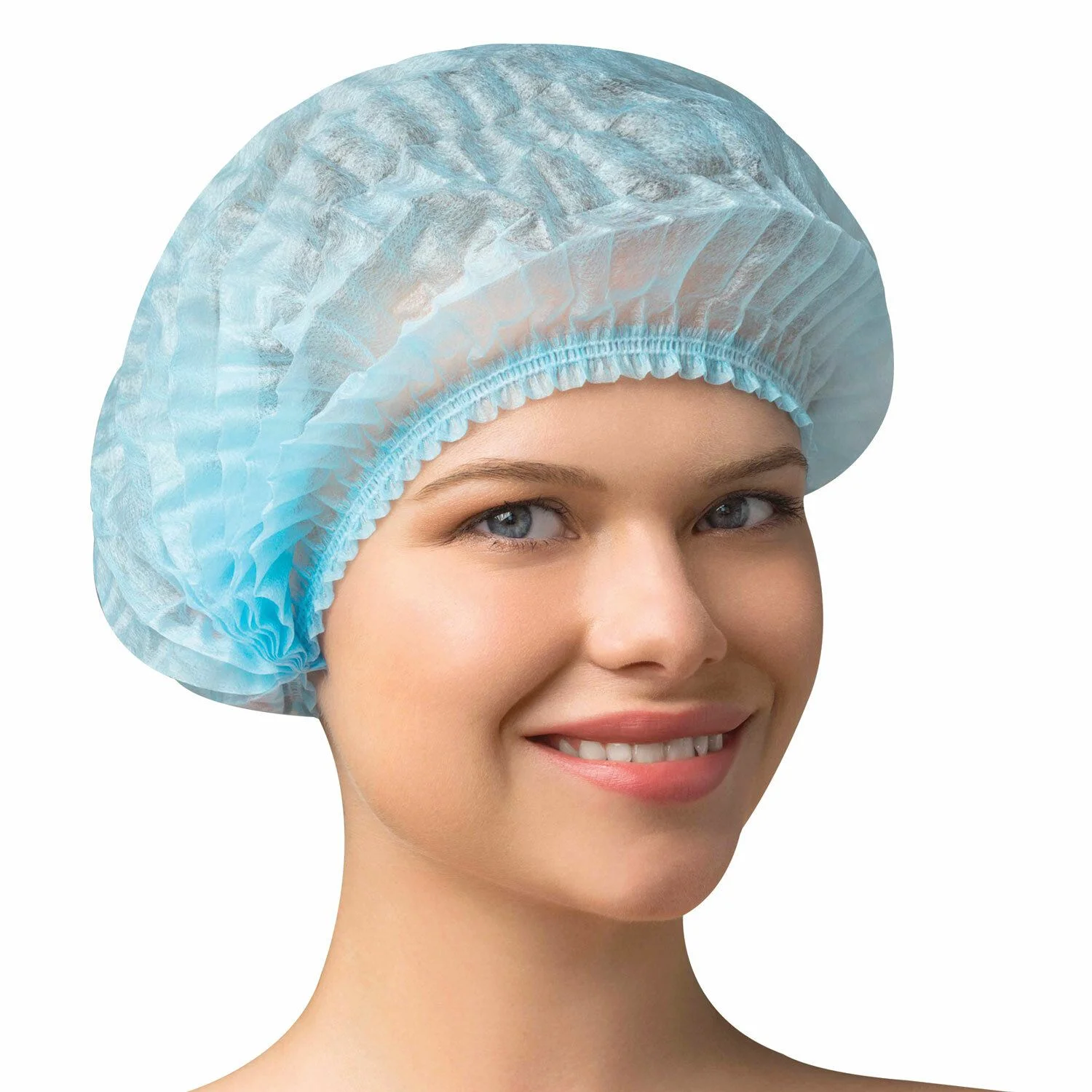 Шапочки Шарлотта на резинке ГОЛУБАЯ 125шт.