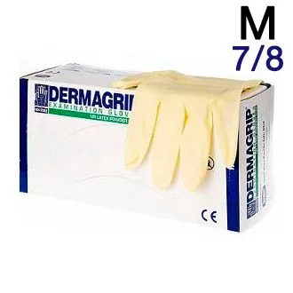 Перчатки латексные DERMAGRIP М (7|8) 100 шт