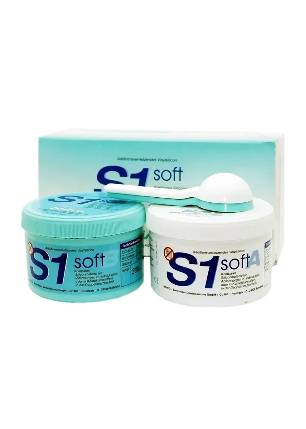Слепочная масса, Bisico, S1 Soft Putty, базовый материал, 2х300мл, 01060