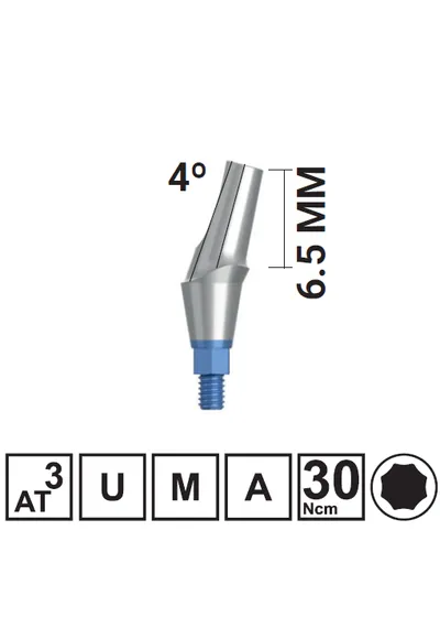 Абатмент угловой VEGA RV 15 грд., H6,5/GH3 мм, с винтом, арт: 18 10 56