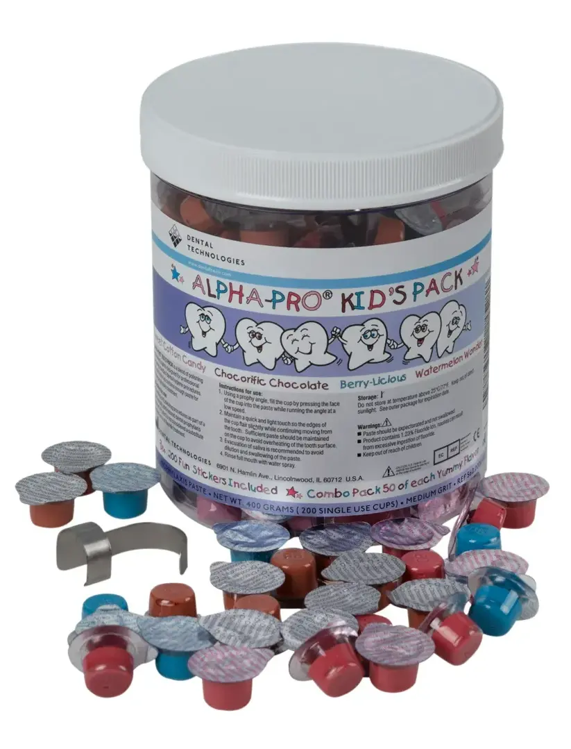 Alpha-pro kids pack - паста полировочная ассорти 31.5 мкм (200 капсул по 2 г) Dental Technologies