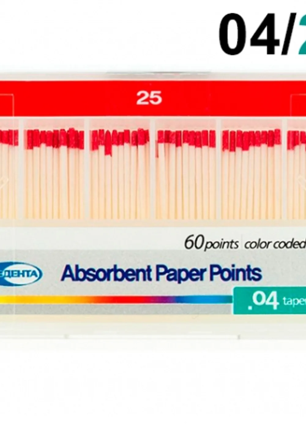 Штифты бумажные конусные .04 №25 (60шт), Meta Biomed