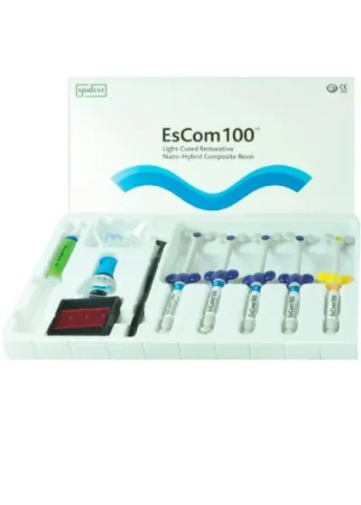 Композит светоотверждаемый наногибридный, Spident, EsCom 100, набор, 5 шприцов по 4 г