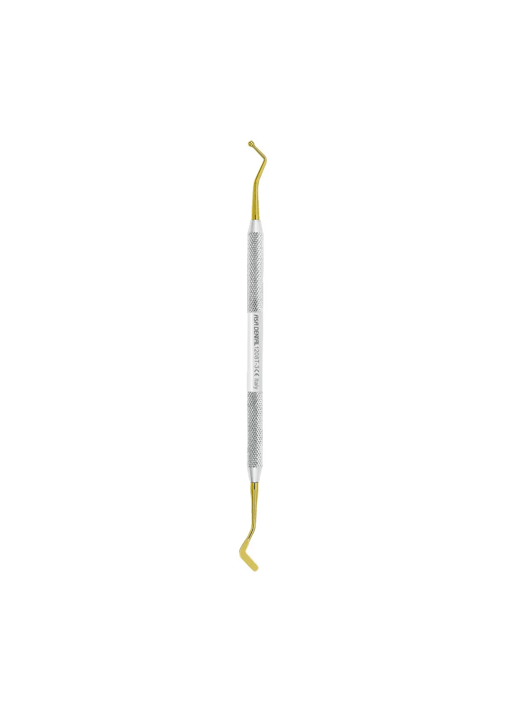 Asa Dental 1208T-3 - штопфер-гладилка N3 двусторонняя (шарик-гладилка) с нитрит-титановым покрытием (золотым)