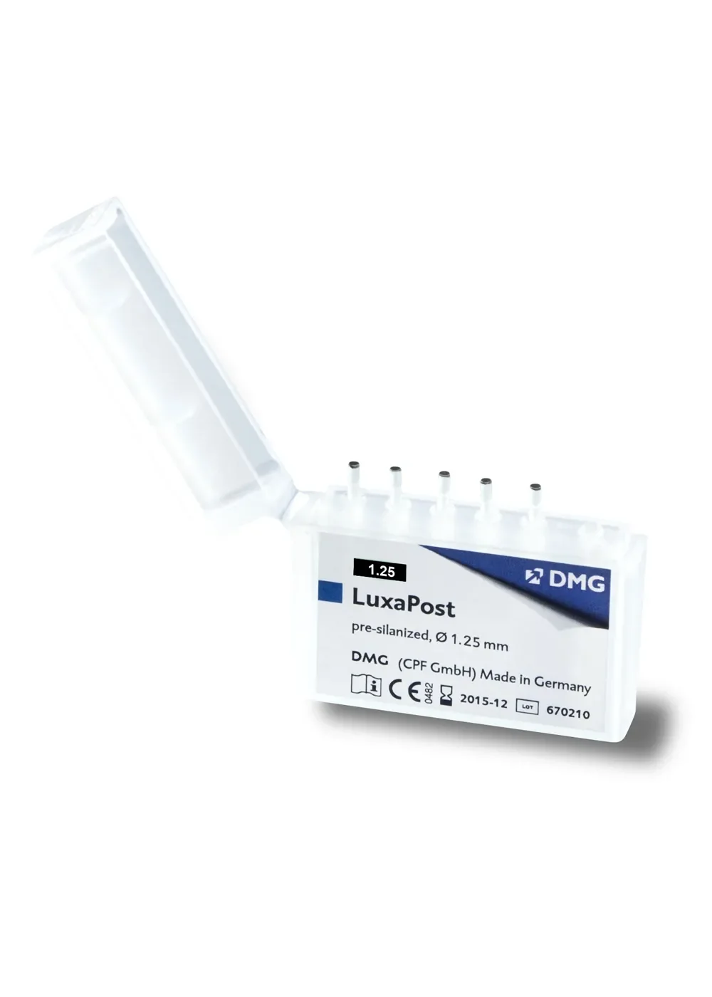 Штифты стекловолоконные, DMG, LuxaPost 1.25 мм, черные, 5 шт