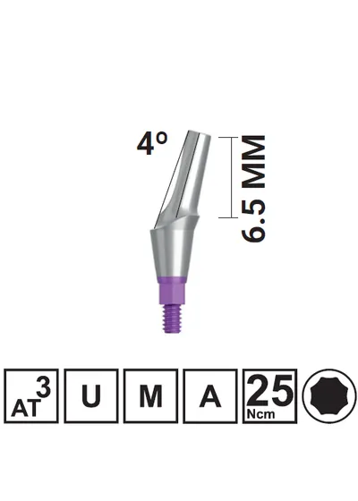 Абатмент угловой VEGA NV 15 грд., H6,5/GH3 мм, с винтом, арт: 18 10 16
