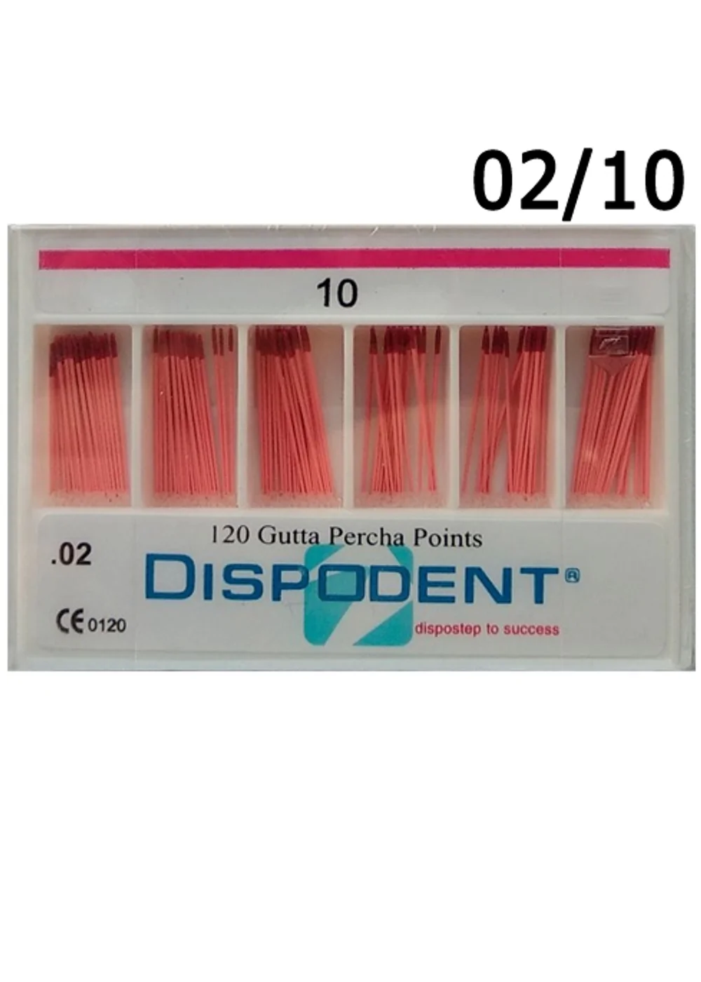 Штифты гуттаперчевые, Dispodent, 02/№10 (120 шт)
