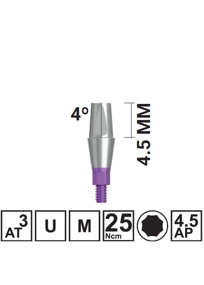 Абатмент прямой VEGA NV H4,5/GH3 мм, с винтом, арт: 18 10 10