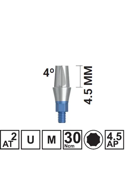 Абатмент прямой VEGA RV H4,5/GH2 мм, с винтом, арт: 18 10 49