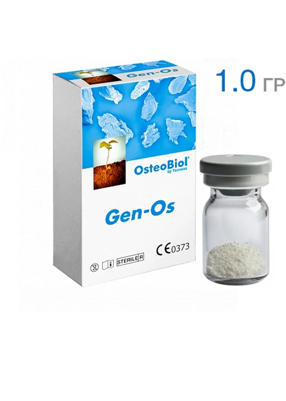 Костный материал, OsteoBiol by Tecnoss, Gen-Os Mix 1,0 г, гранулы 0,6–1,0 мм