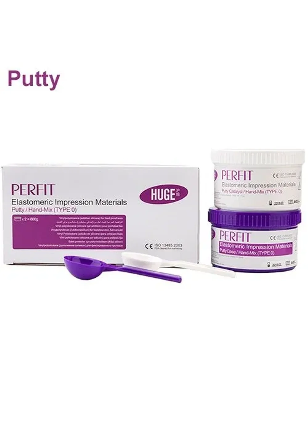 Слепочная масса, Huge, Perfit Putty, А-силикон, 400г+400г