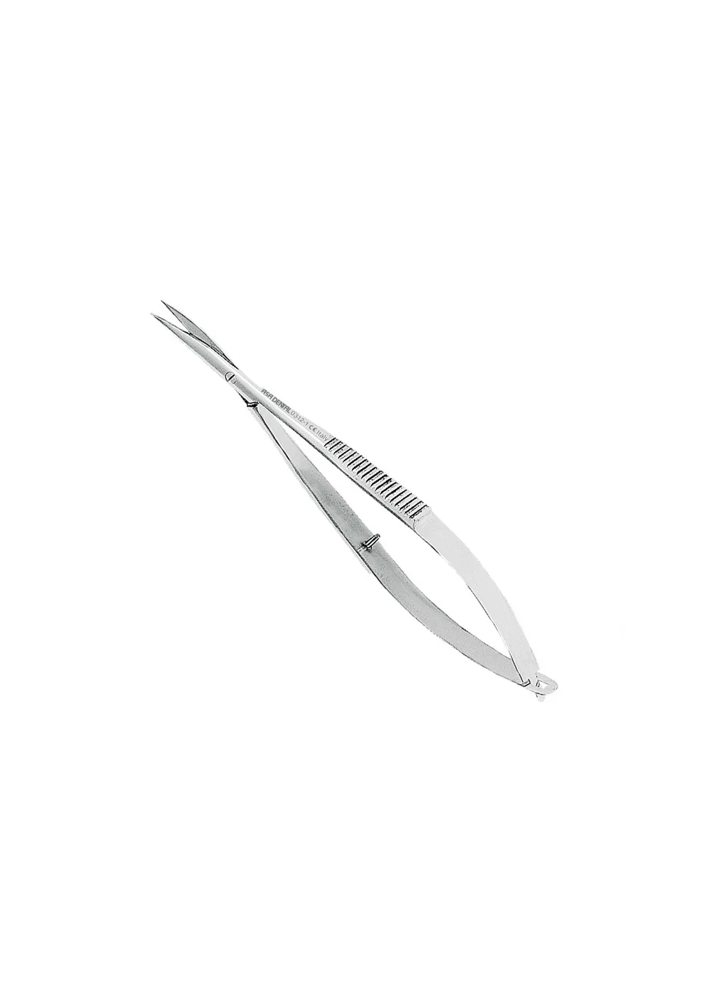 Asa Dental 0312-1 - ножницы для десны изогнутые, тонкие лезвия, на защелке 11 см