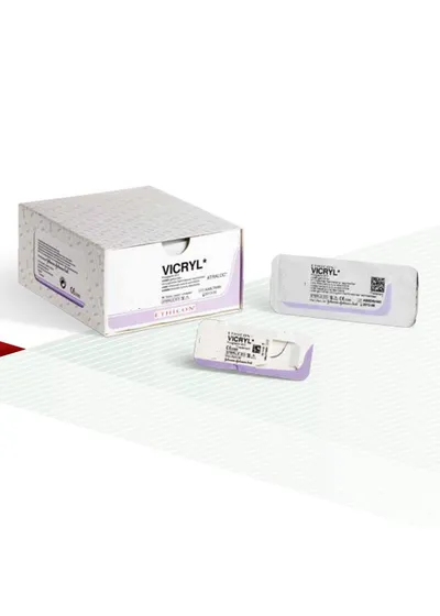 Нить хирургическая ETHICON Викрил 4/0, колющая, 13 мм, фиолетовая
