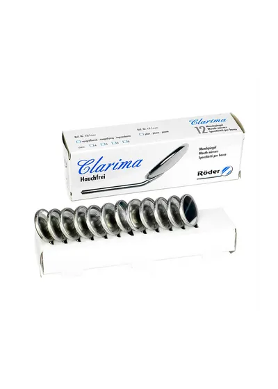 Roder Dentalinstrumente Clarima - зеркало незапотевающее, увеличительное, без ручки, размер 4, 22 мм, 12 шт