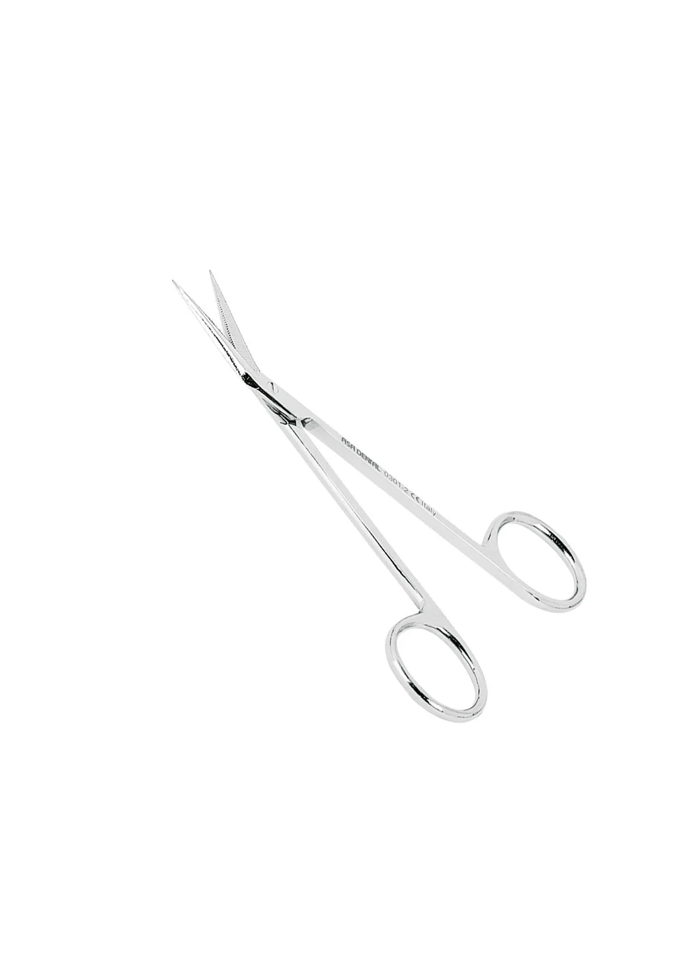 Asa Dental 0301-2 - ножницы для десны N2 изогнутые по плоскости с зубчиками на одном лезвии, 11,5 см