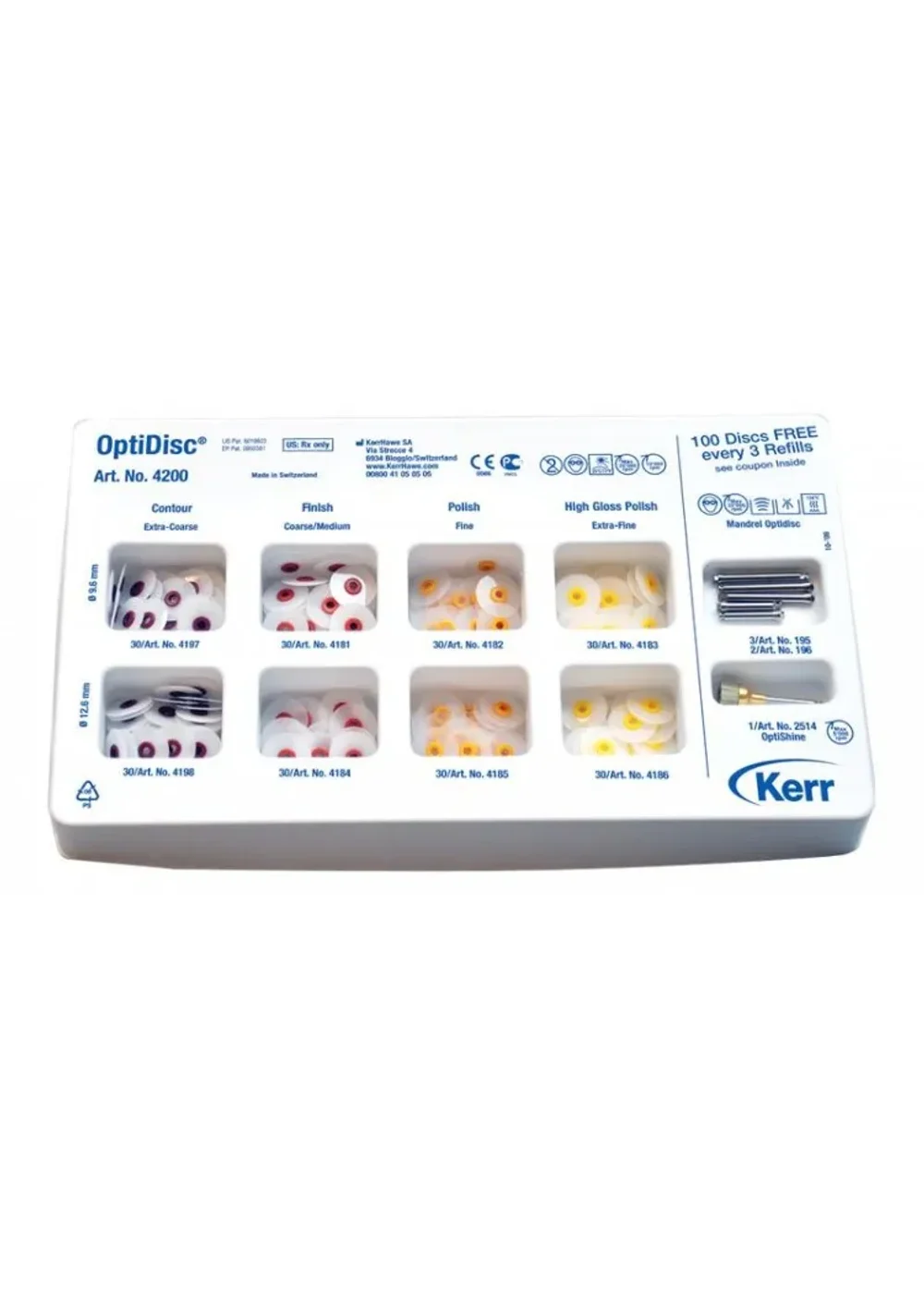 Диски полировочные, Kerr, OptiDisc Ассорти 240шт
