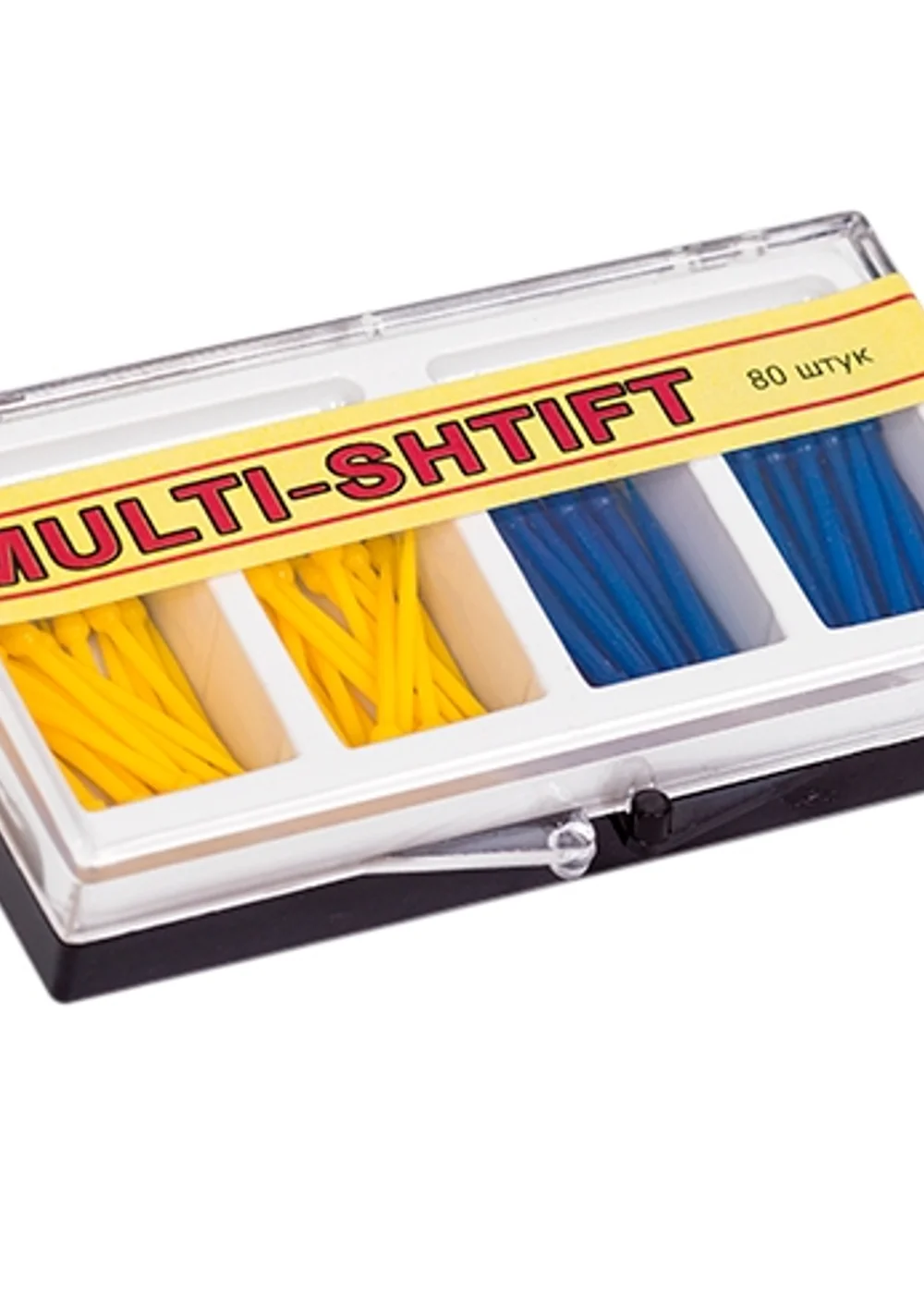 Беззольные штифты Multi-Shtift ассорти синие-желтые (80шт.), РуДент
