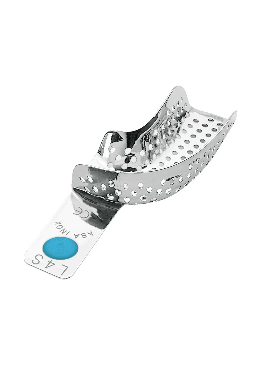 Asa Dental 2801-L4S - ложка слепочная нижняя средняя (M) половина с перфорацией без бортиков (правый верх-левый низ)