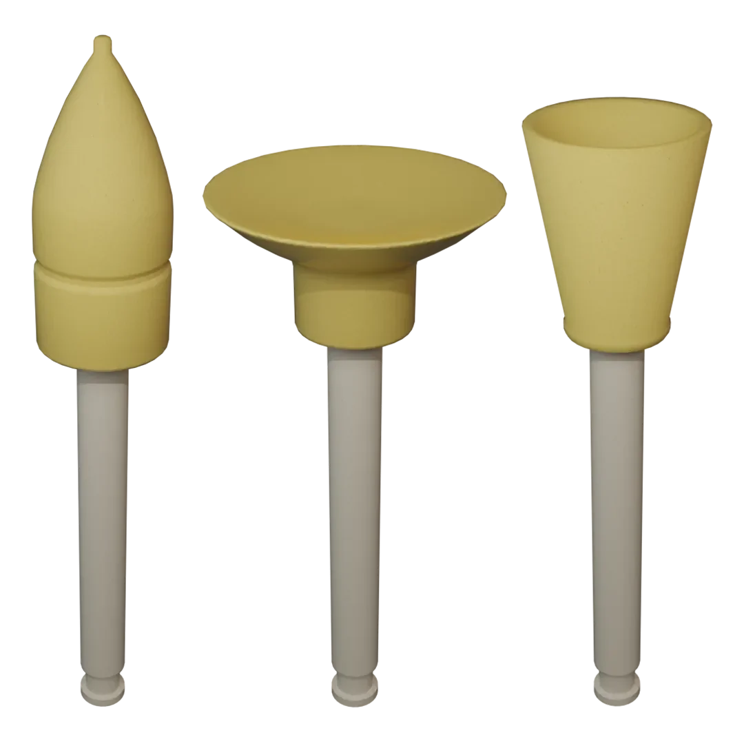 Набор полиров 'Kagayaki Enforce Pin' (пуля,диск,чашка) - жёлтые (уретан), µ 32, упаковка: 30 штук