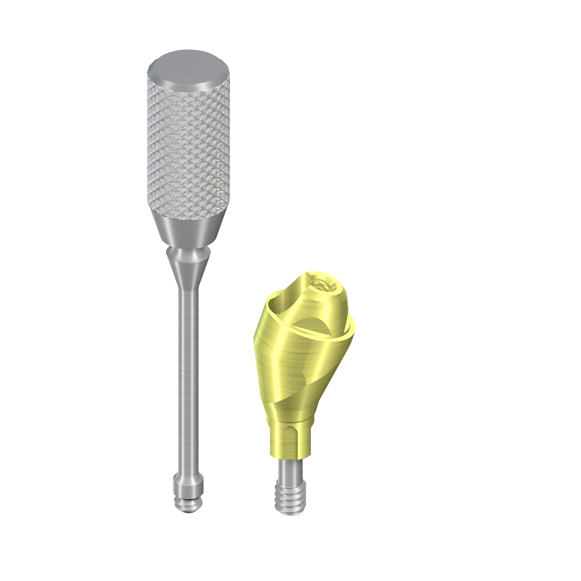 Угловой абатмент для винтовой фиксации, 17° тип B, NC, Ø 4,6 мм, GH 5,5 мм, TAN, со штифтом
