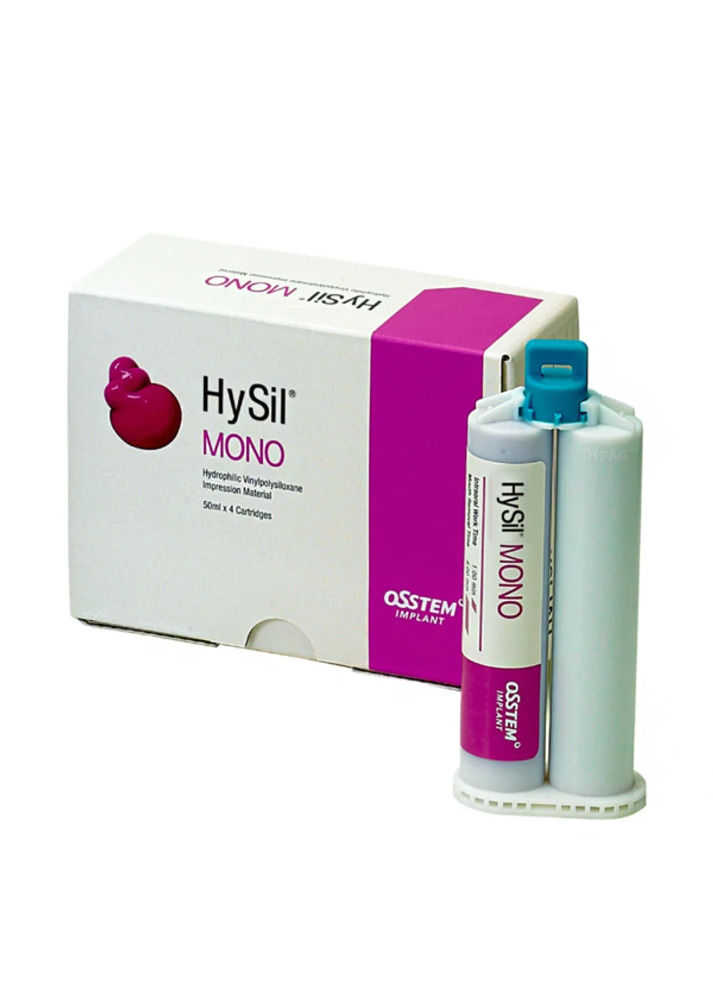 Оттискной материал, OSSTEM, HySil Mono Body, А-силиконовый, для реставрации, 4х50 мл